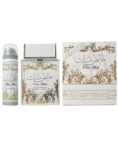 2026/03/111275.jpg LATTAFA – PURE MUSK Set (EDP 100ml + Deo 50ml)خالص مسك – Image 1